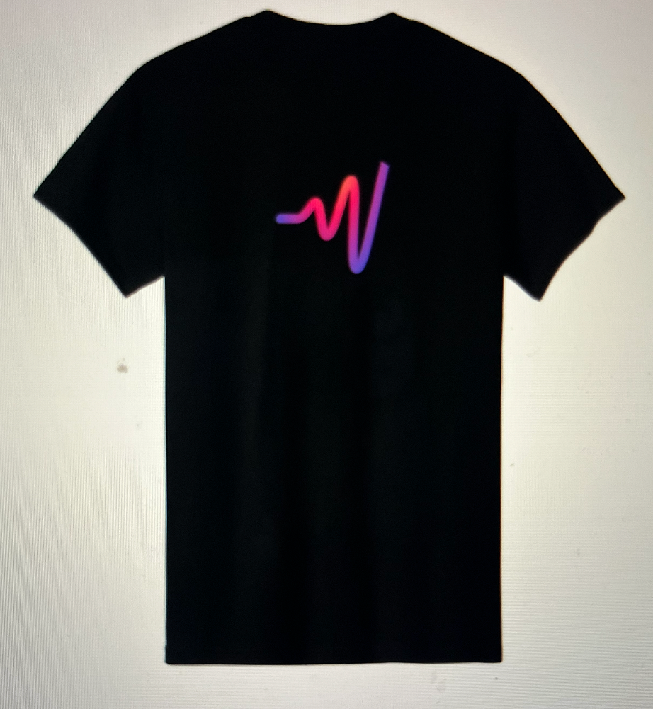 NRG tee shirt with purple pink gradient