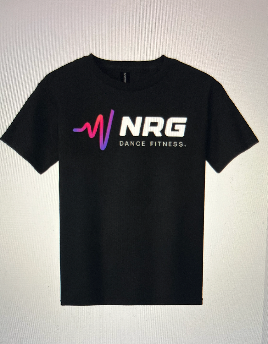 NRG tee shirt with purple pink gradient